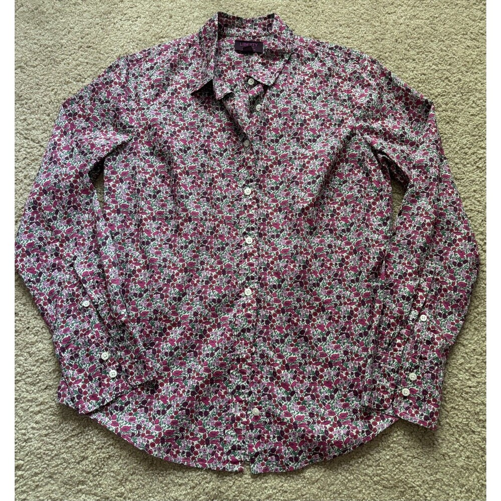 Liberty of London For J.Crew Perfect Button Up Shirt Pink Floral Multicolor 4